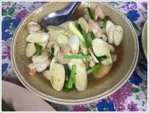 กะเป๊ก (หน่อไม้น้ำ) ผัดกุ้ง