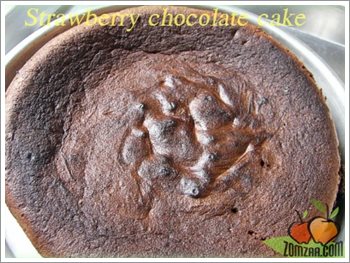 วิธีทำเค้กช็อคโกแลตสตรอเบอรี่ขั้นตอนที่ 04